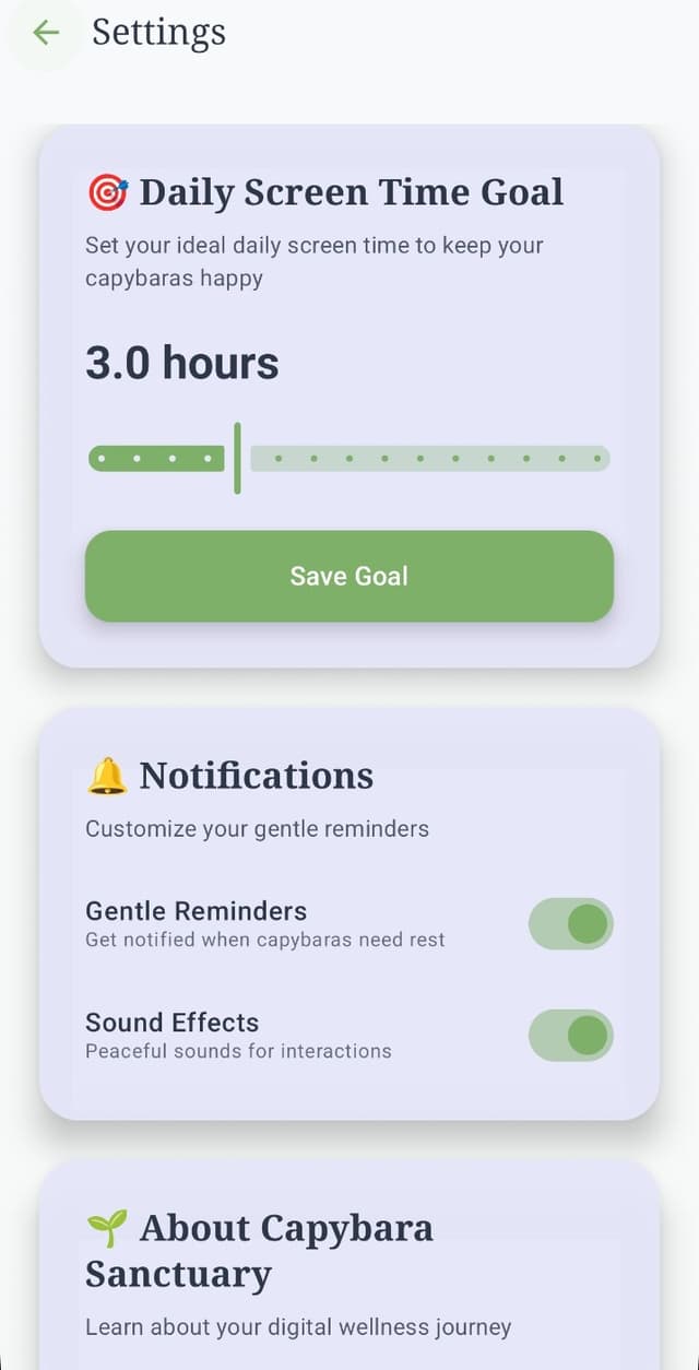 Setting gentle goals