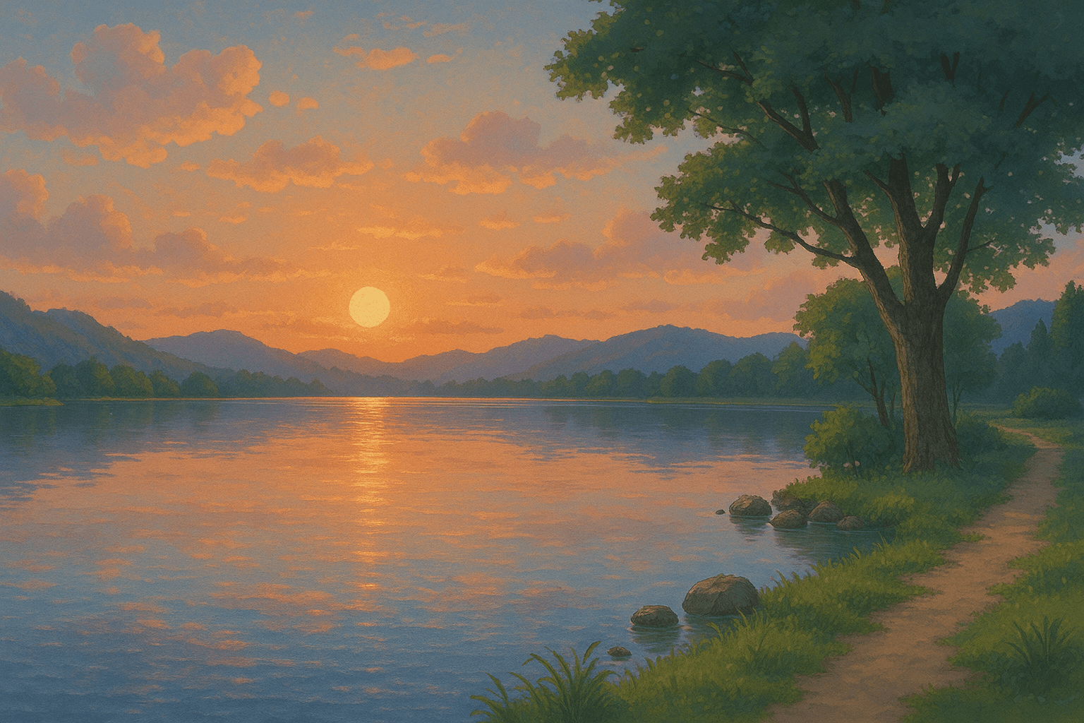 Peaceful sunset background